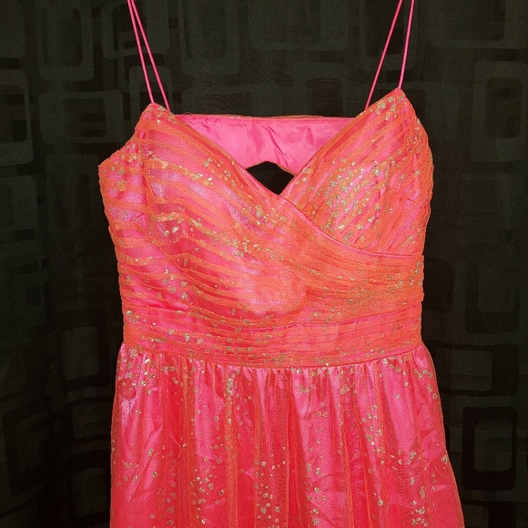 Hailey Logan By Adrianna Papell Peachy Pink Sparkle Dress - Picture 5 of 12